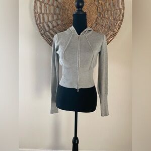Pink Rose Light Gray Sweater